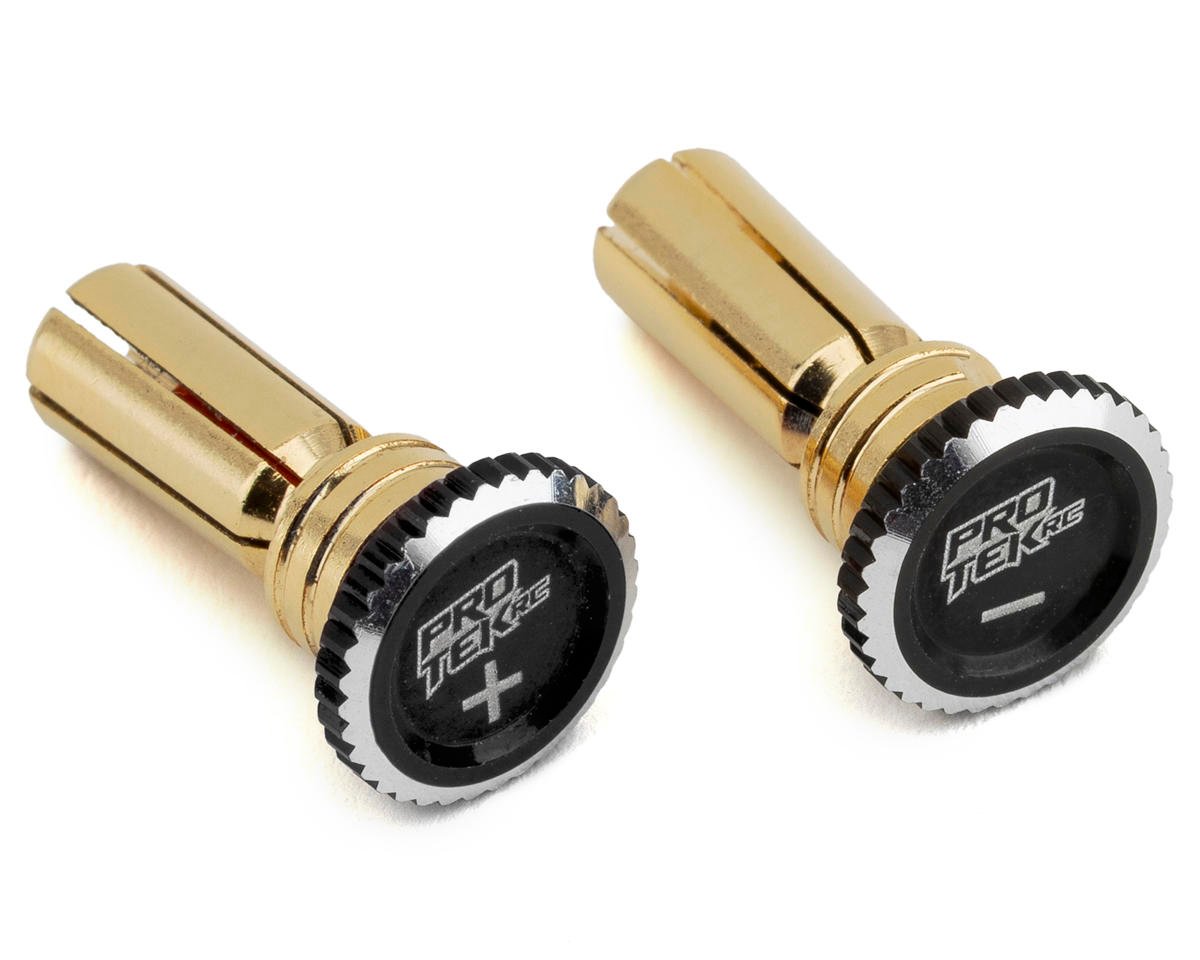 ProTek RC Twist Lock Adjustable Bullet Plug Grips w/5mm Bullets (Black/Black) - PTK-5080