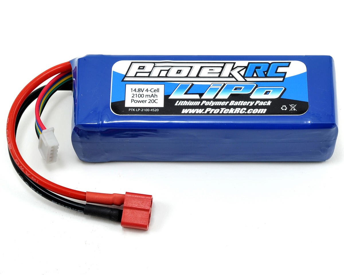 ProTek RC 4S LiPo 20C Battery Pack (14.8V/2100mAh) (Starter Box) w/T-Style Connector - PTK-5186