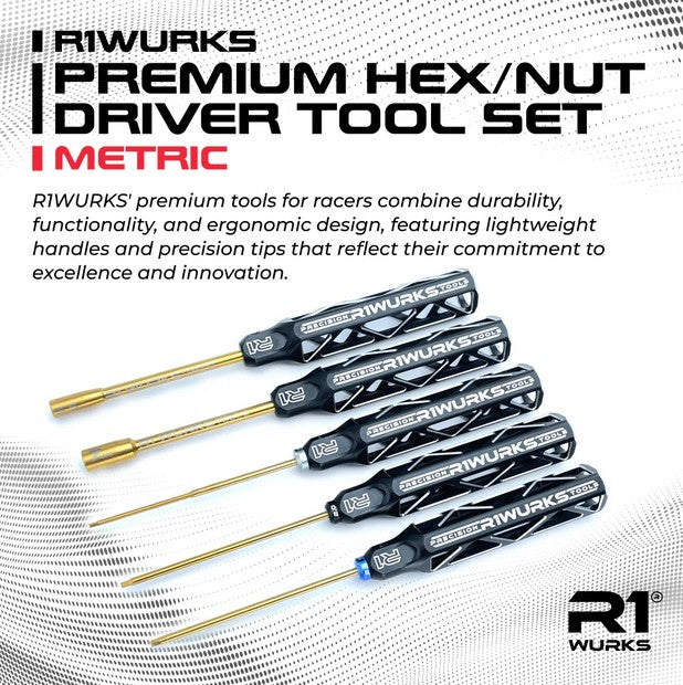 R1WURKS Premium Hex/Nut Driver Tool Set, Metric - 900041