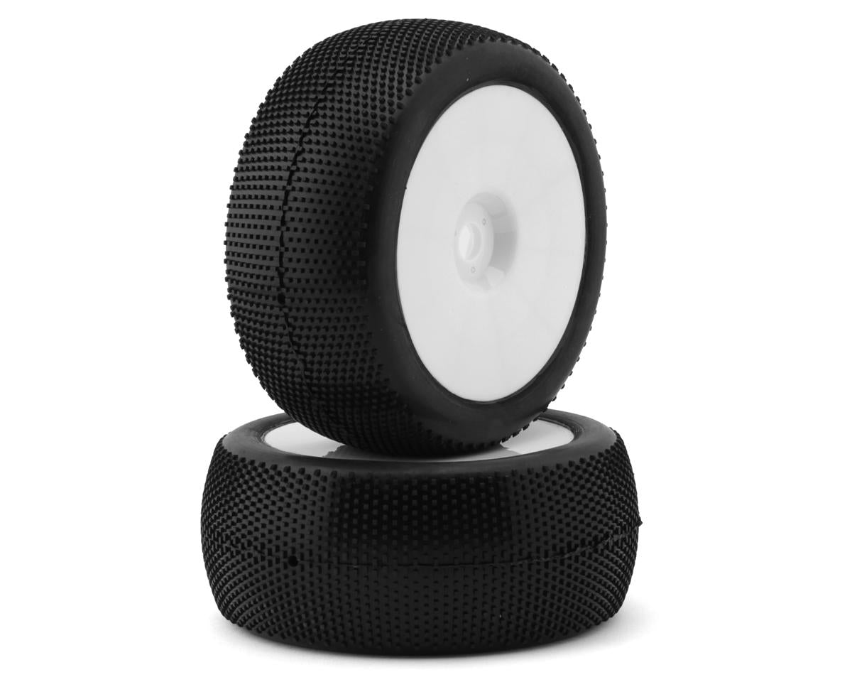 Raw Speed RC SuperMini 1/8 Truggy Pre-Mounted Tires (White) (2) (Soft) - RWS180209SBW