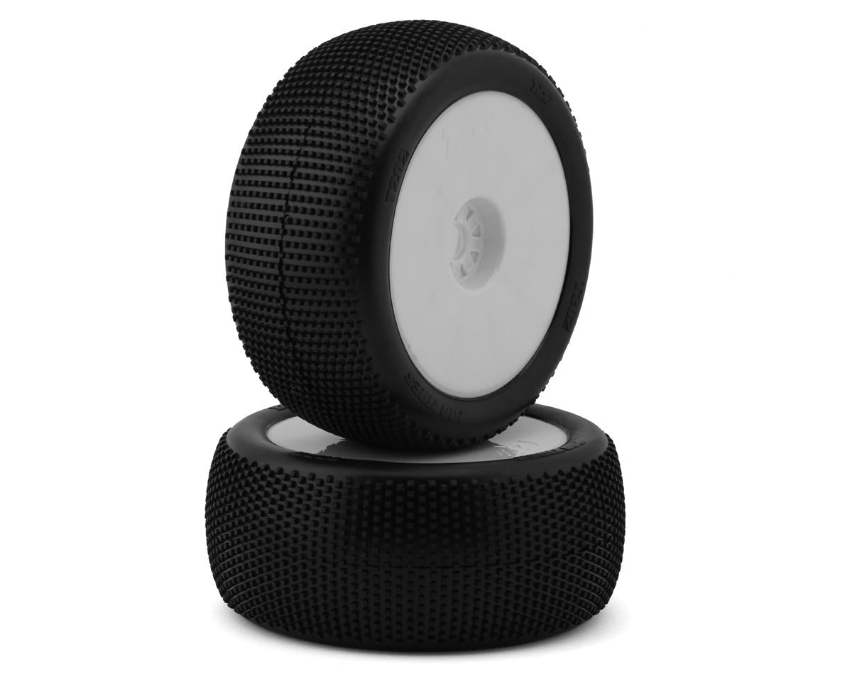 TZO Tires 202 1/8 Truggy Non-Glued Tire Set (White) (2) (Super Soft) - TZO-TZT202SS-W-N