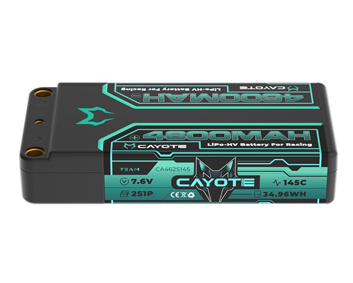Cayote 2S 145C LCG Shorty LiHV Battery (7.6V/4600mAh) w/5mm Bullets - CYE462S145