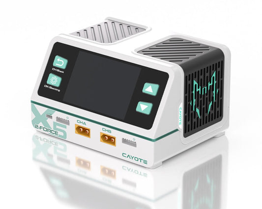 Cayote 2-Force X5 Racing Dual Battery Charger w/XT90 Charge Lead (6S/40A) (AC 500W/DC 1400W) - CYEG1022
