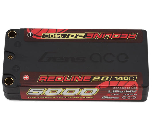 Gens Ace Redline 2.0 2S Shory LiHV Battery 140C (7.6V/5000mAh) w/5mm Bullets - GEA50002S14S5