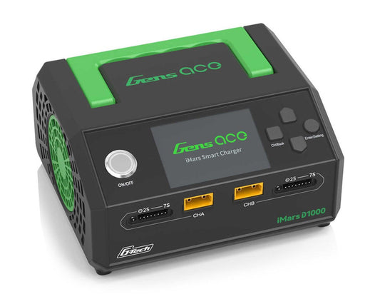 Gens Ace D1000 G-Tech Smart Dual AC Charger (7S/25A) (AC-1000W) - GEAD1000-UB
