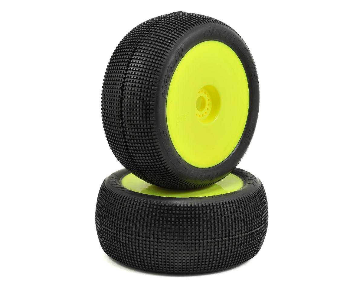 JConcepts Reflex 4.0" Pre-Mounted 1/8th Truggy Tires (2) (Yellow) (Green) (Soft) - JCO3125-22