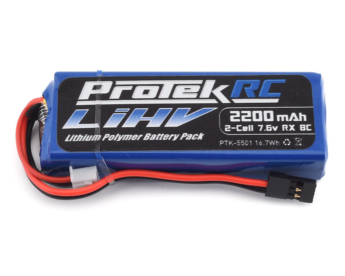 ProTek RC HV LiPo Receiver Battery Pack (Mugen/AE/8ight-X) (7.6V/2200mAh) (w/Balance Plug) - PTK-5501
