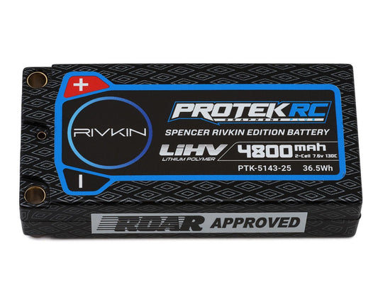 ProTek RC Spencer Rivkin 2S 130C Low IR Si-Graphene + HV ULCG Shorty LiPo Battery (7.6V/4800mAh) w/5mm Connectors (ROAR Approved) - PTK-5143-25