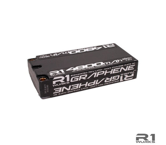 R1WURKS 4800mah 150c 7.6v 2S LCG Shorty LiPo Battery, Graphene - 030036