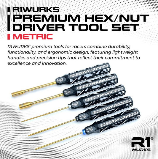 R1WURKS Premium Hex/Nut Driver Tool Set, Metric - 900041